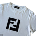 Fendi White Rubberised Logo T Shirt