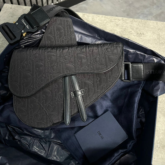 Dior Black Saddle Messenger Bag