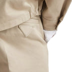 Prada Bermuda Plaque Beige Shorts