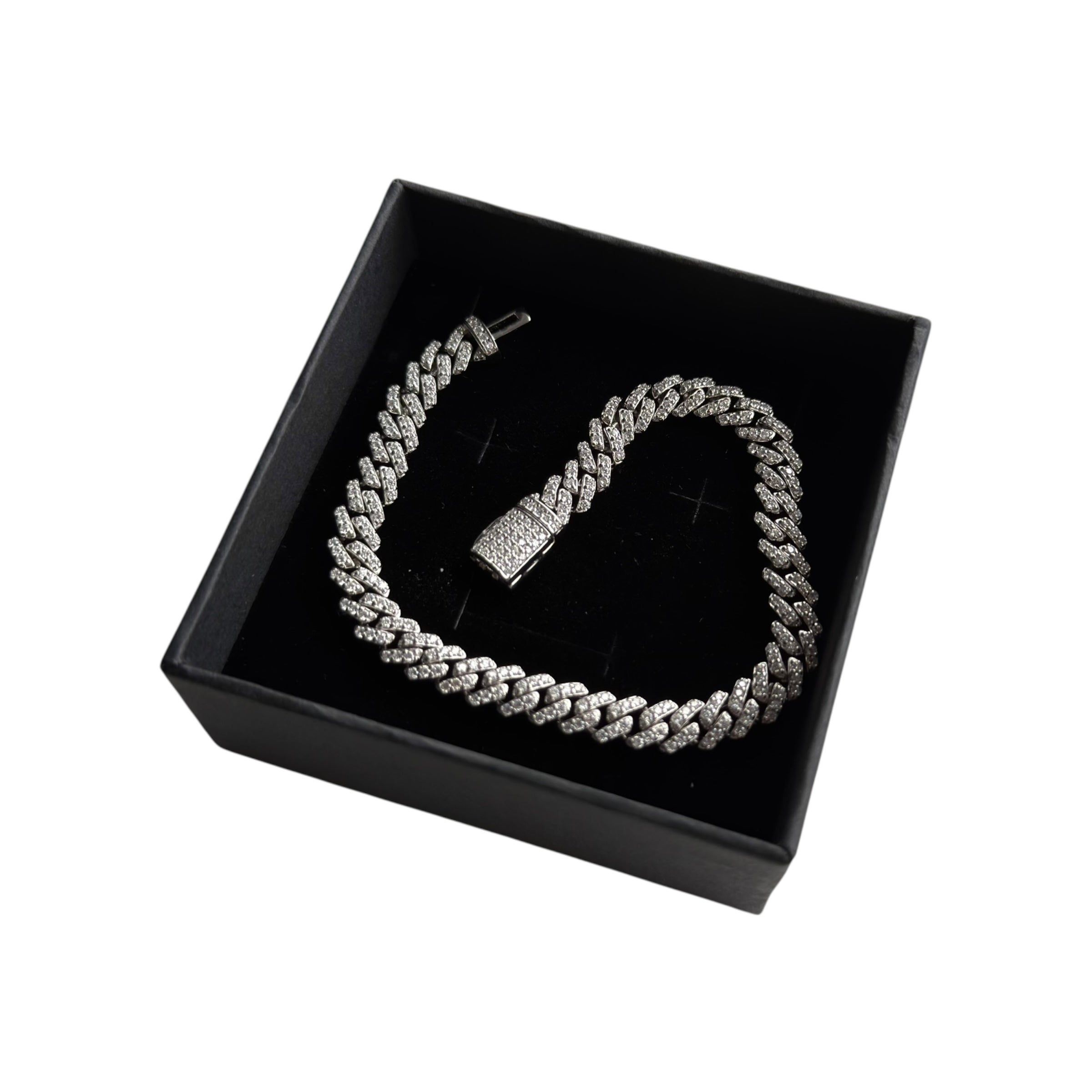 Silver Moissanite Cuban Bracelet