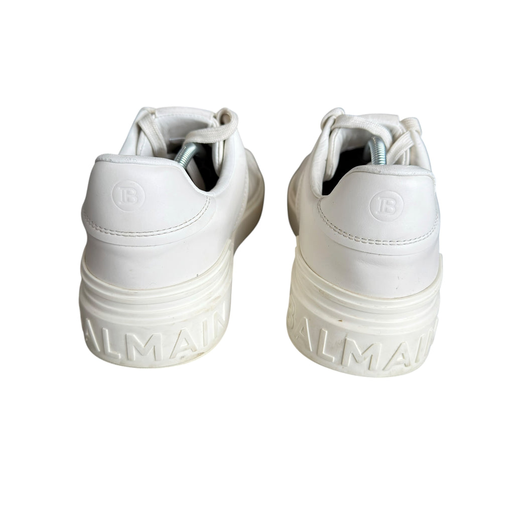 Balmain White B Court Trainers