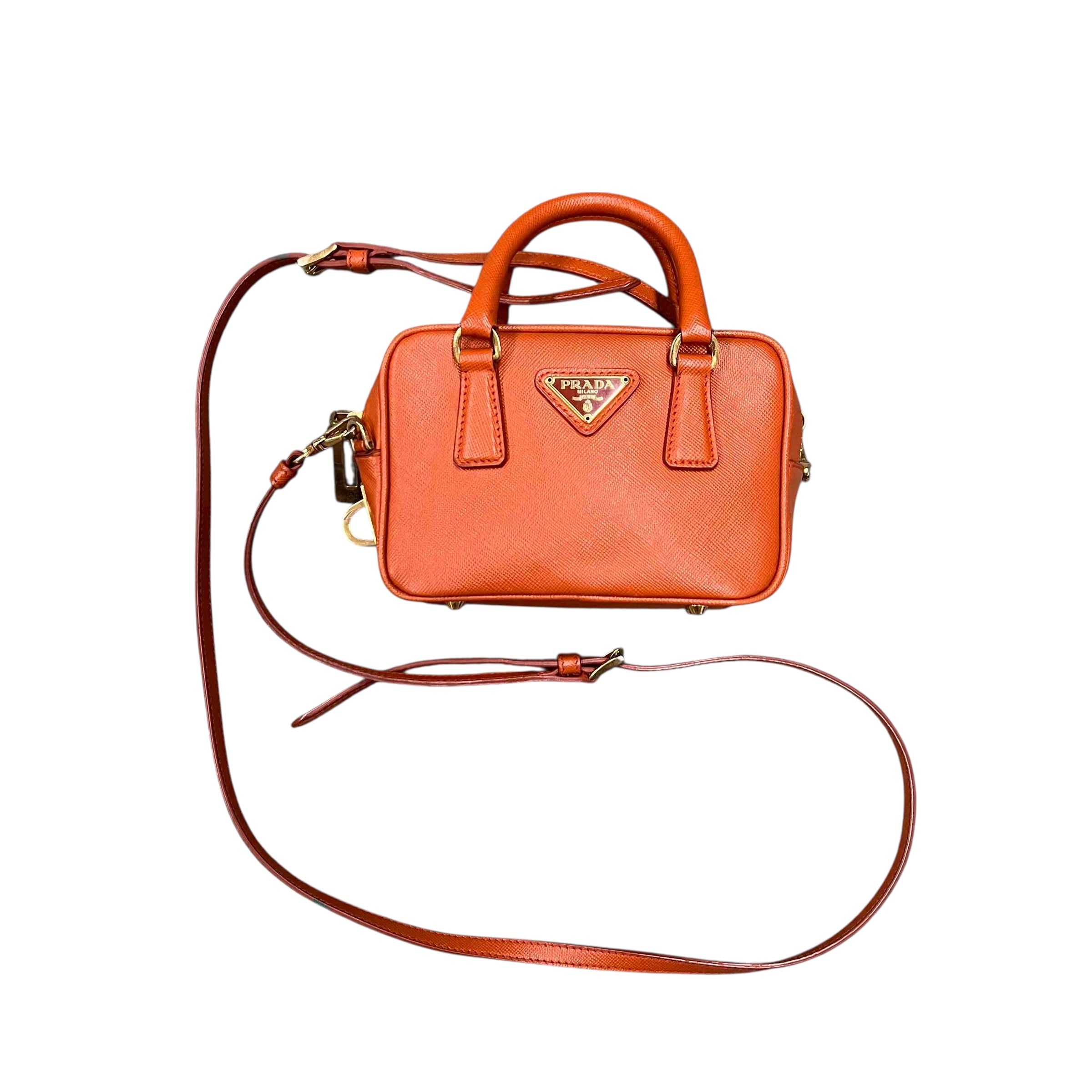 Prada Saffiano Mini Crossbody Orange Bag (PRE ORDER)