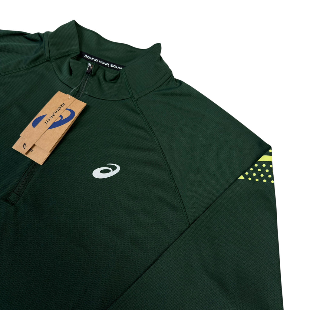 Asics Forest Green Icon Half Zip Sweatshirt