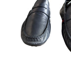 Gucci Navy Web Accent Loafers