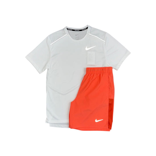Nike Ice White Peach Short Miler Set