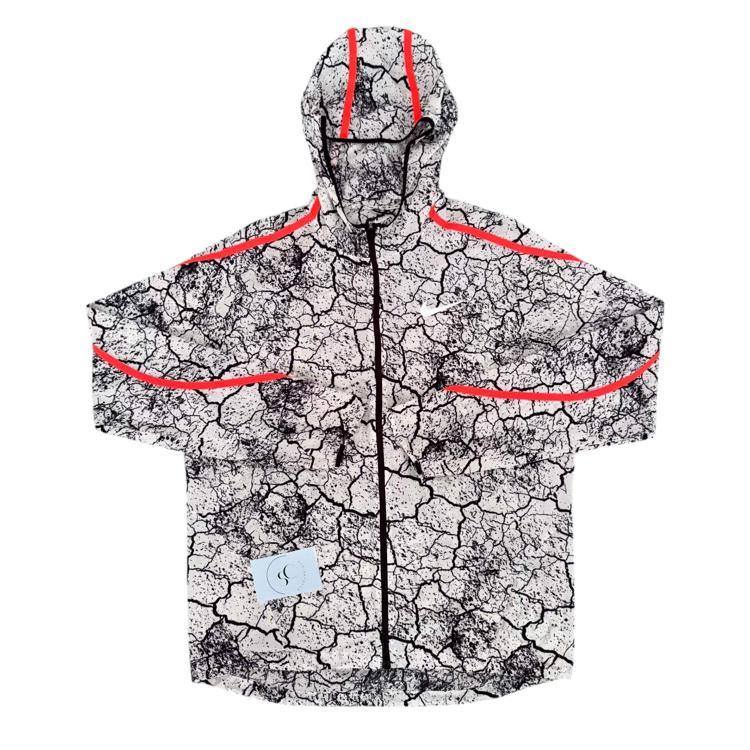Nike White Crackling Windbreaker Running Jacket
