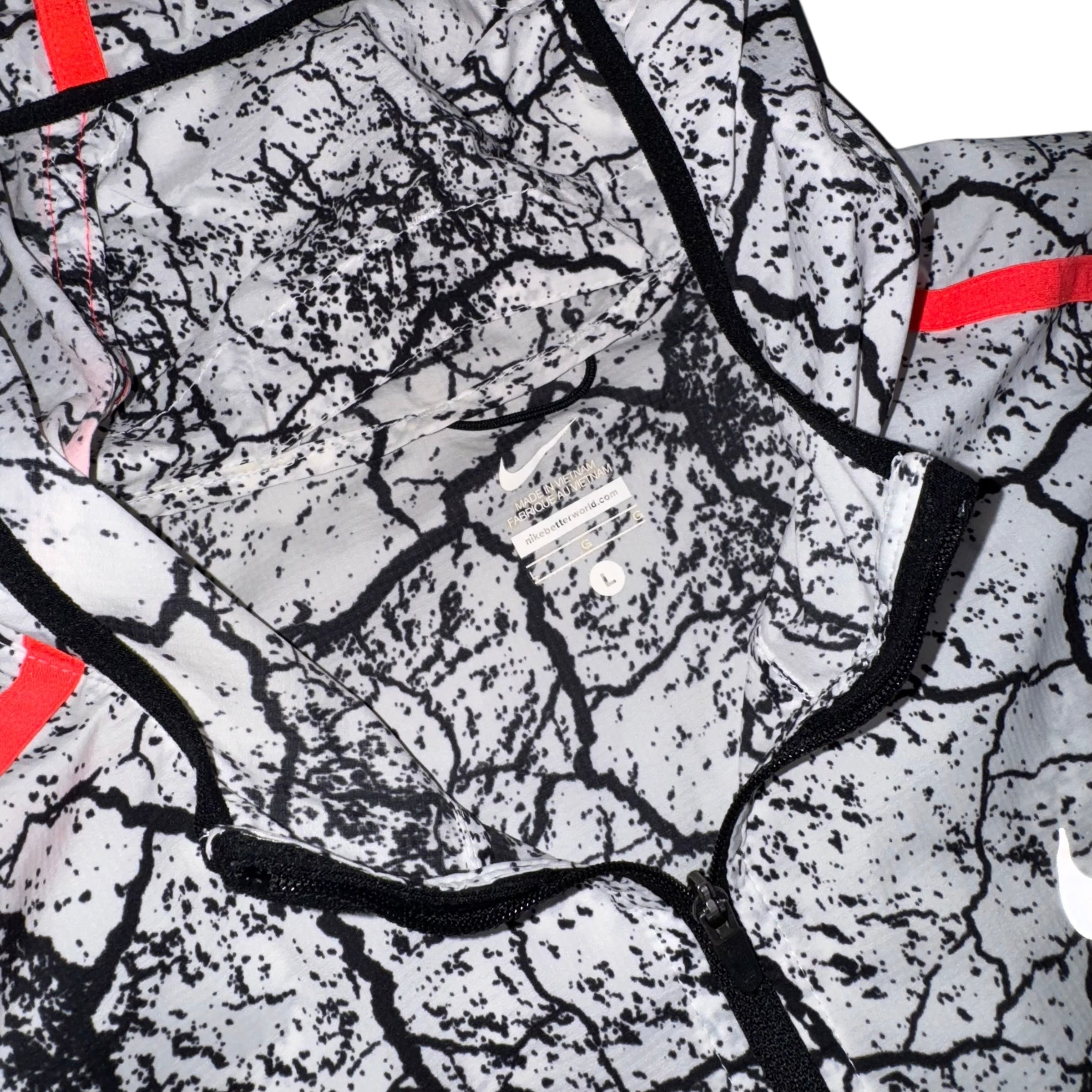 Nike White Crackling Windbreaker Running Jacket