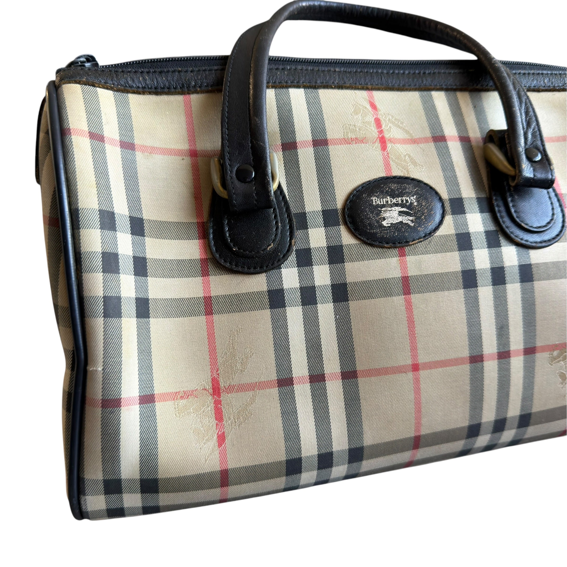 Vintage Burberrys Nova Check Boston Bag