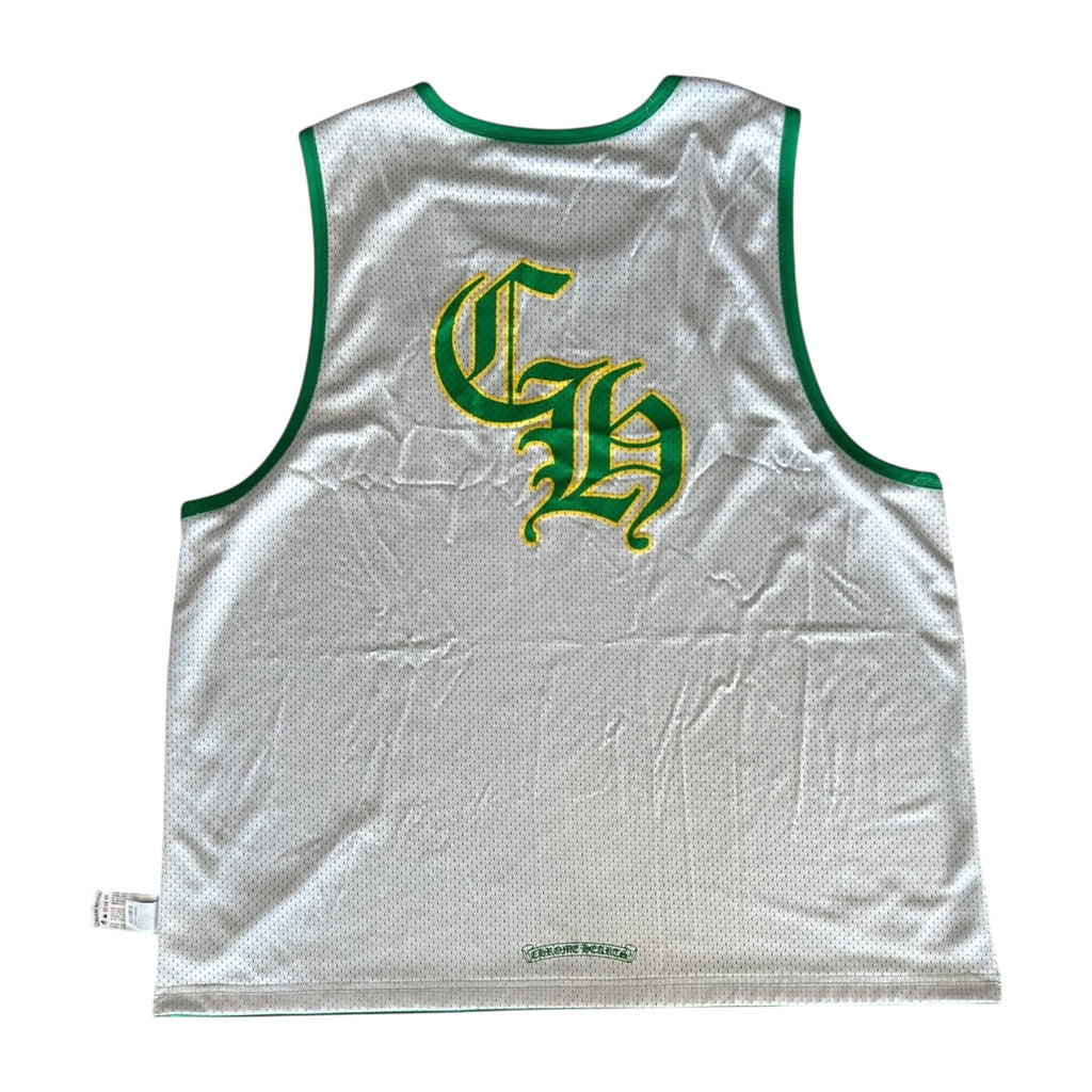 Chrome Hearts Green & White Logo Reversible Mesh Jersey