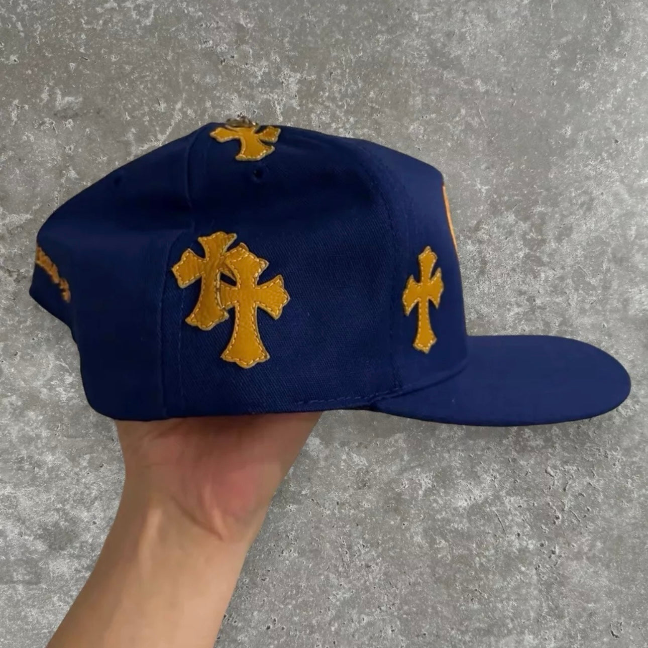 Chrome Hearts Blue Cross Patch Hat