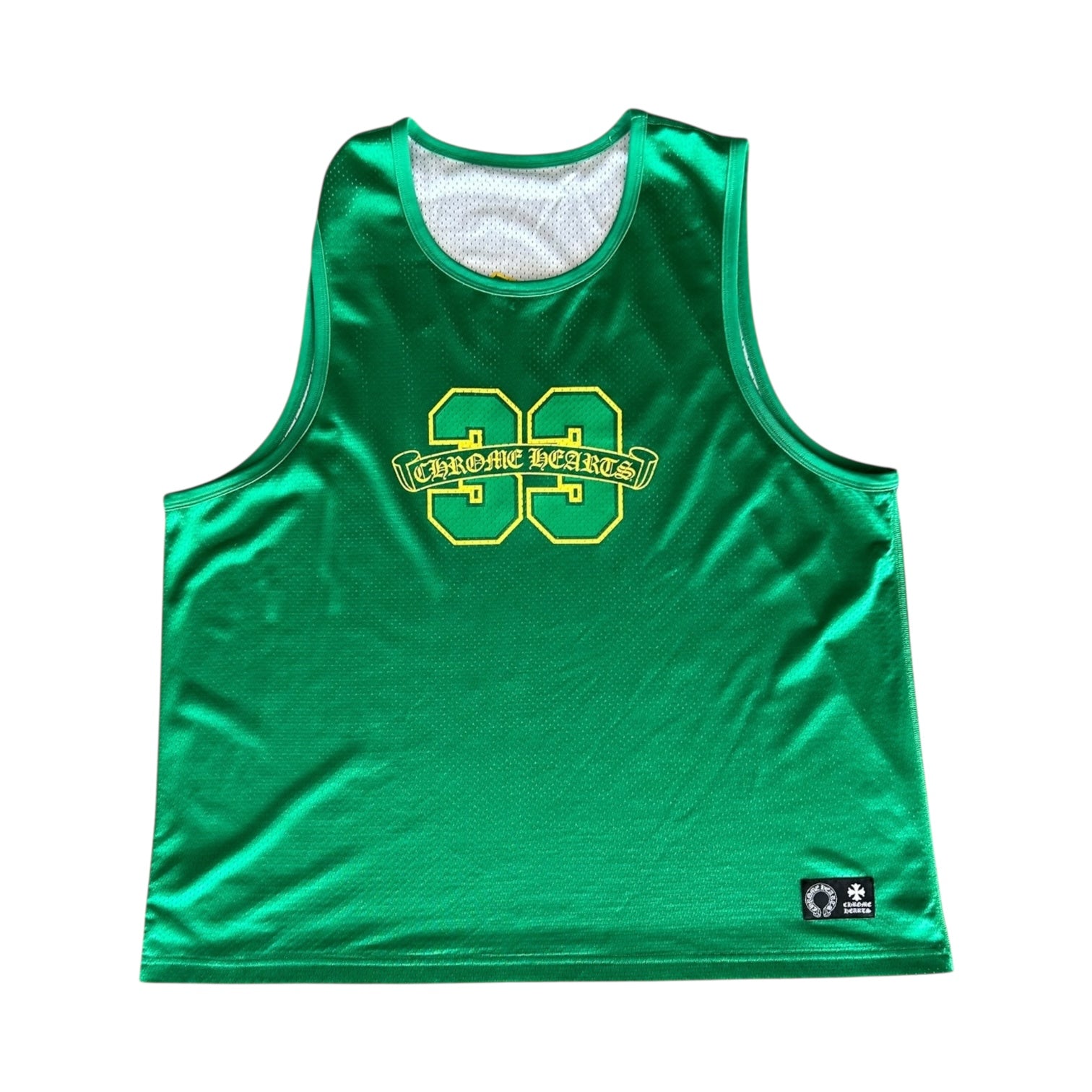 Chrome Hearts Green & White Logo Reversible Mesh Jersey