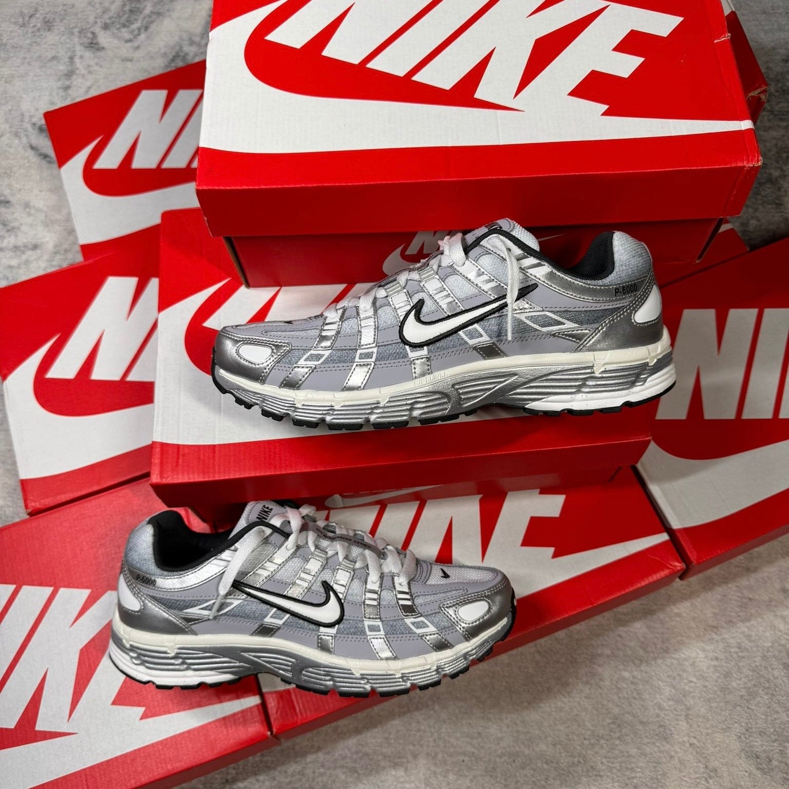 Nike White Wolf Grey P6000 Trainers