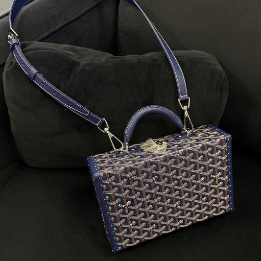 Goyard Navy Hotel Trunk