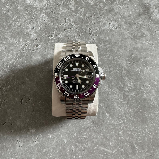 Seiko Mod Purple GMT Automatic Watch