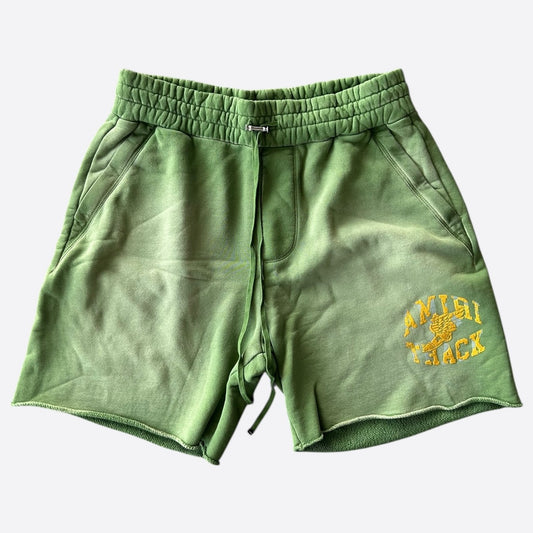 Amiri Green & Yellow Track Logo Shorts