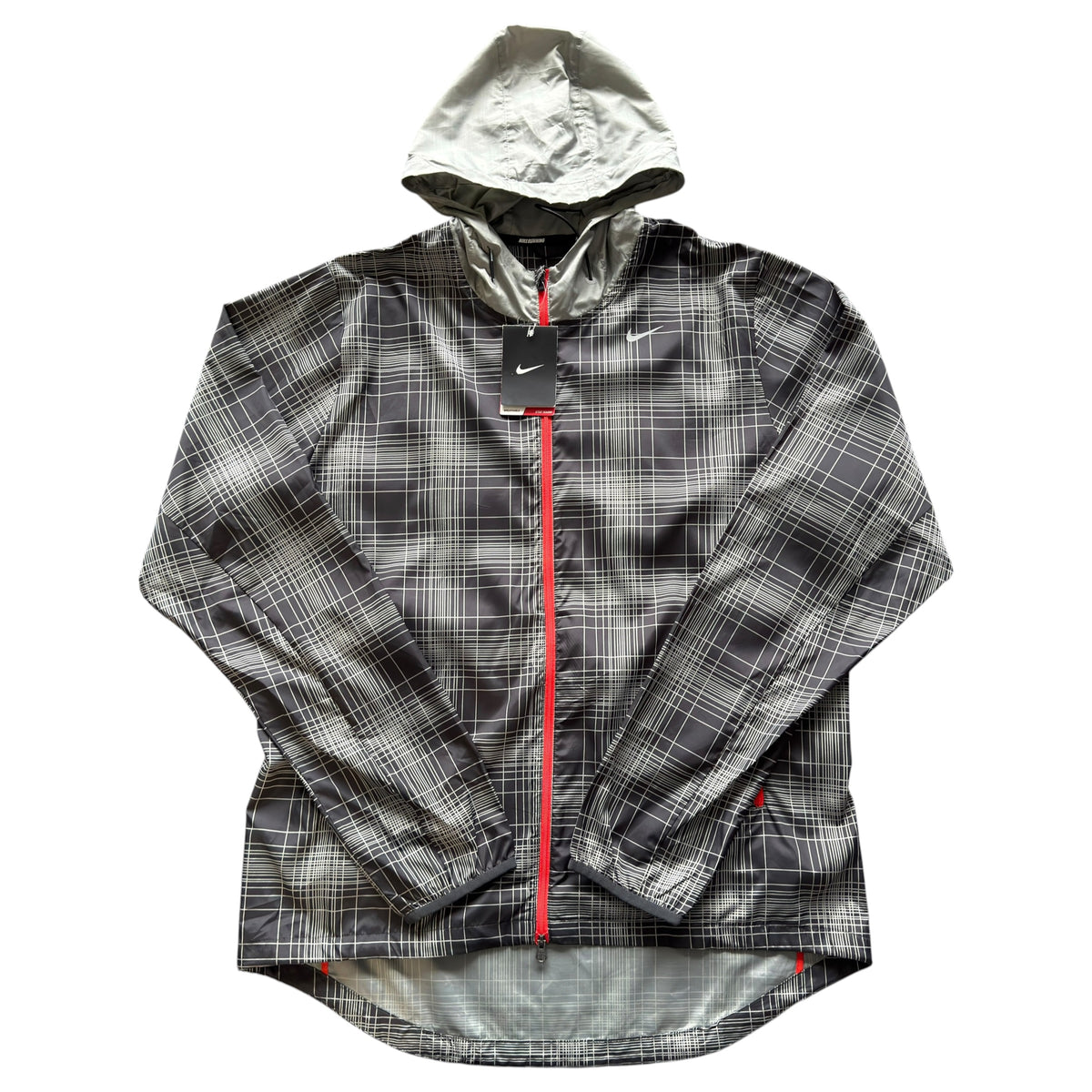 Nike Plaid Grey Running Windbreaker