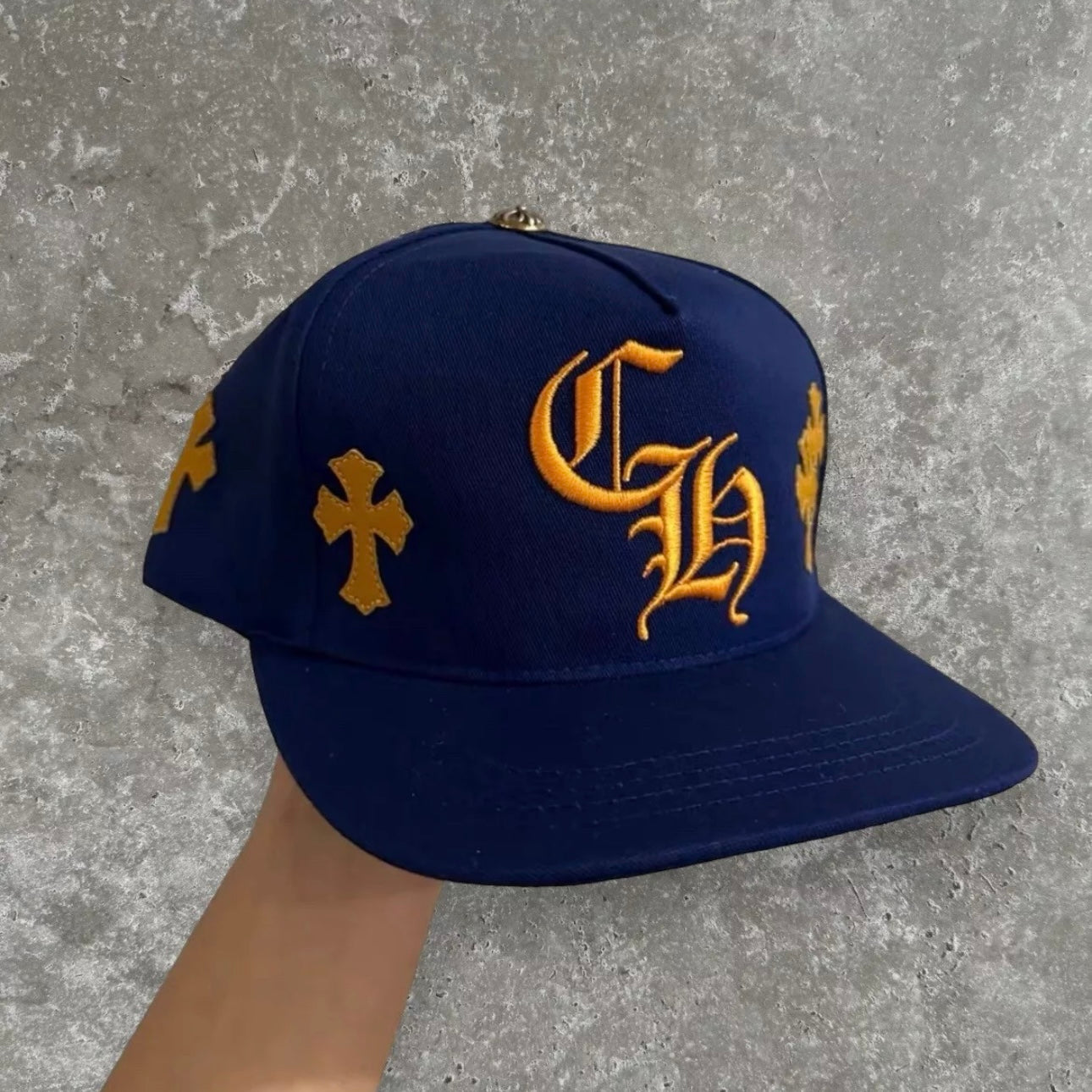 Chrome Hearts Blue Cross Patch Hat