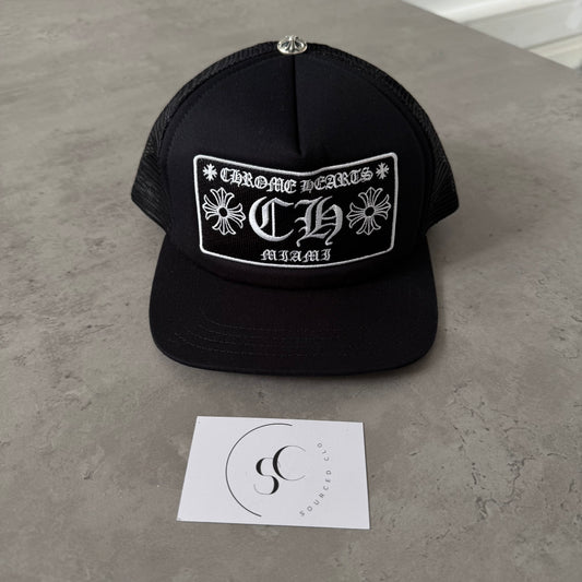 Chrome Hearts Miami Black Trucker Hat