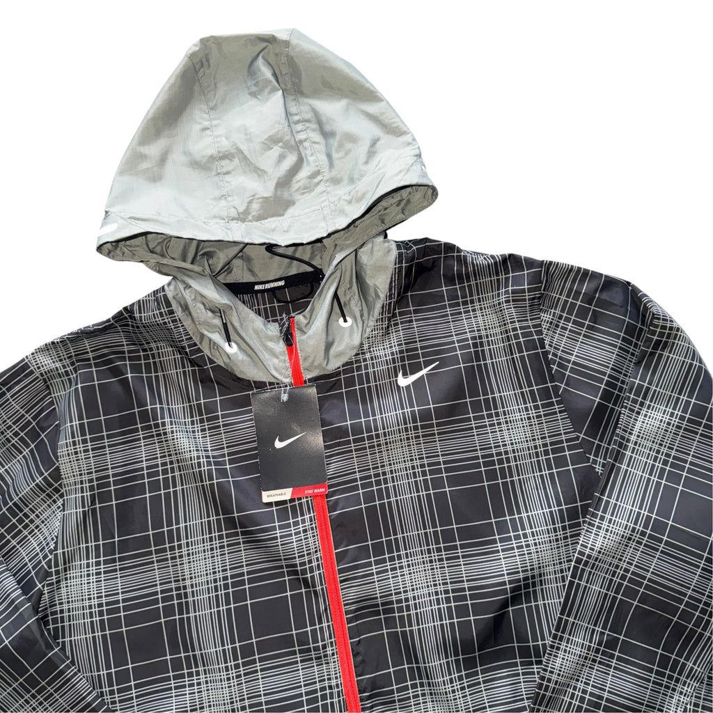 Nike Plaid Grey Running Windbreaker