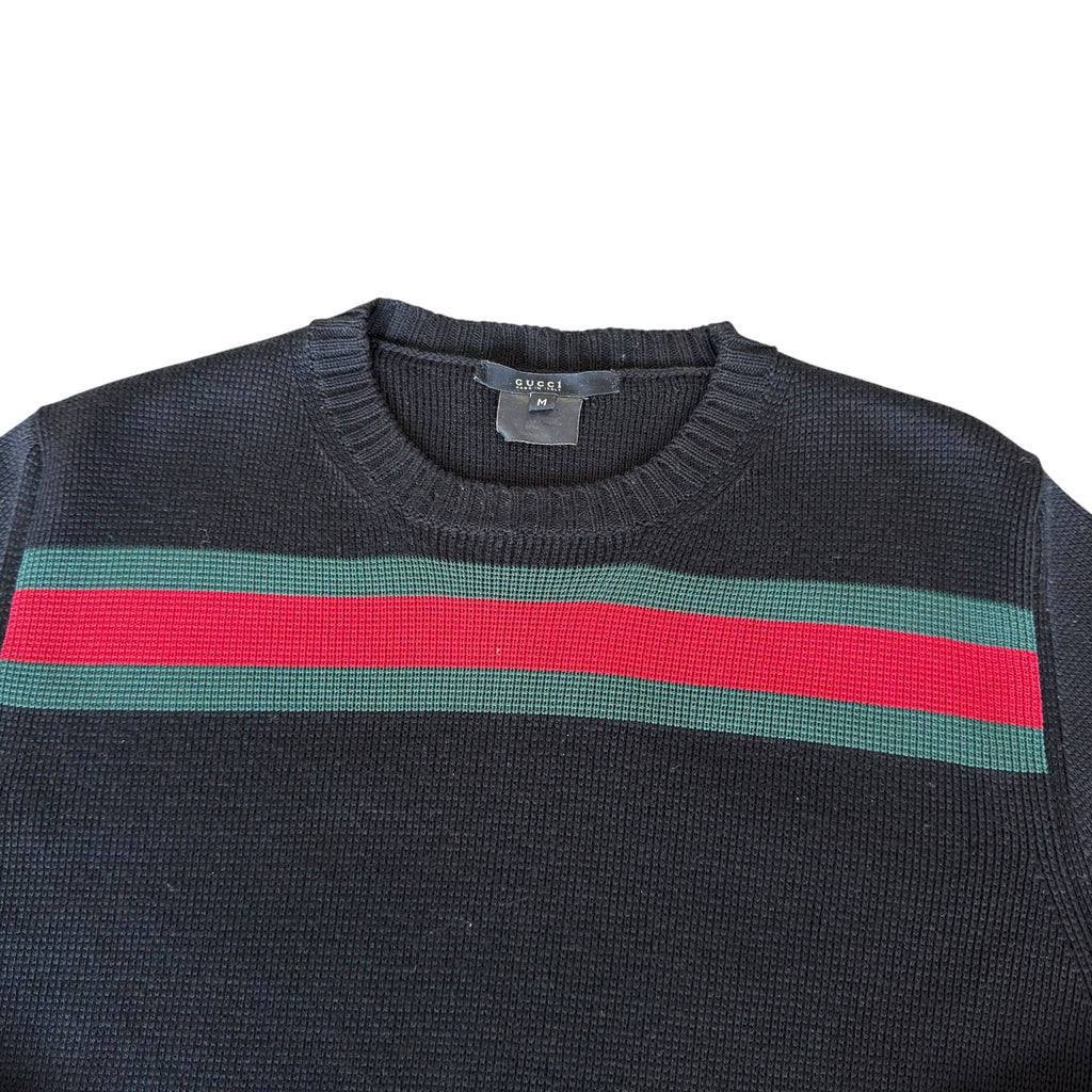 Gucci Black Stripe Wool Jumper