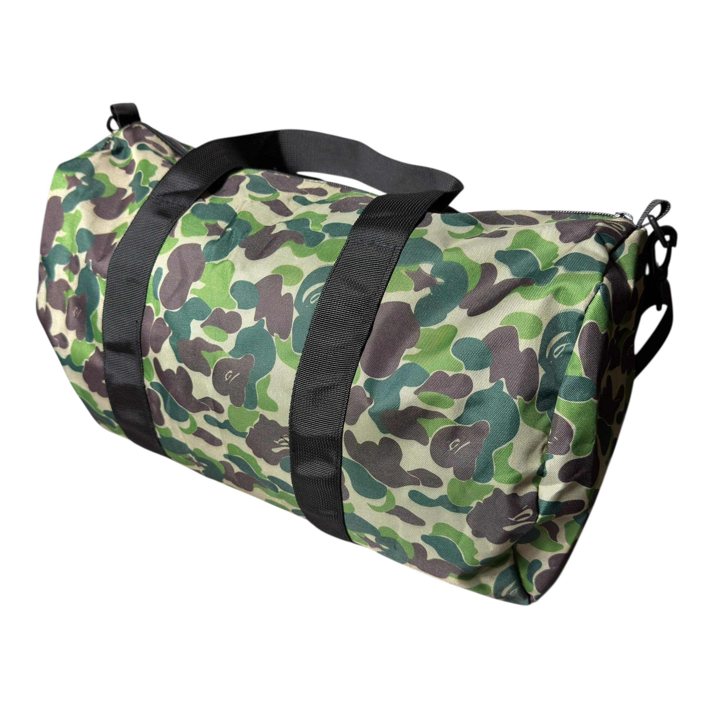 A Bathing Ape Bape Green Camo Duffle Bag
