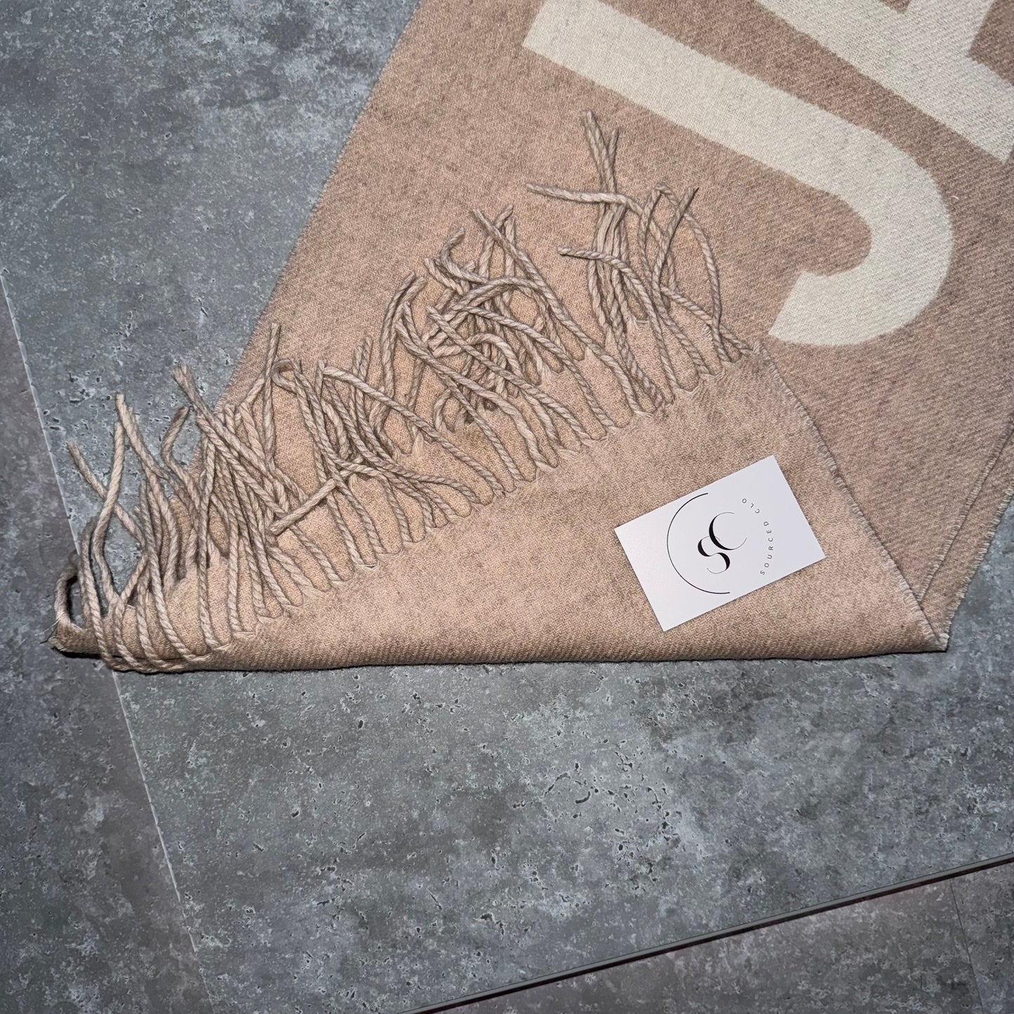 Jacquemus Beige Logo Wool Scarf