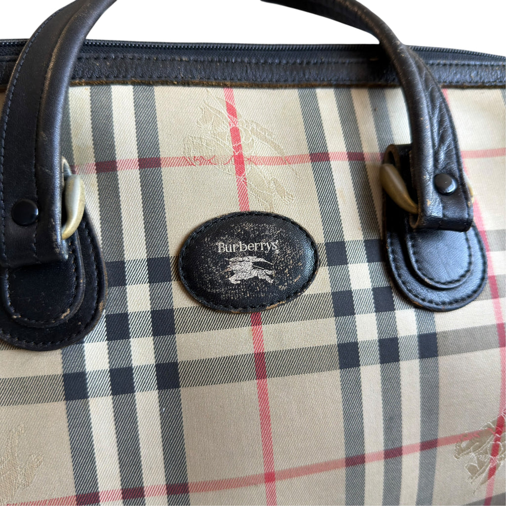 Vintage Burberrys Nova Check Boston Bag