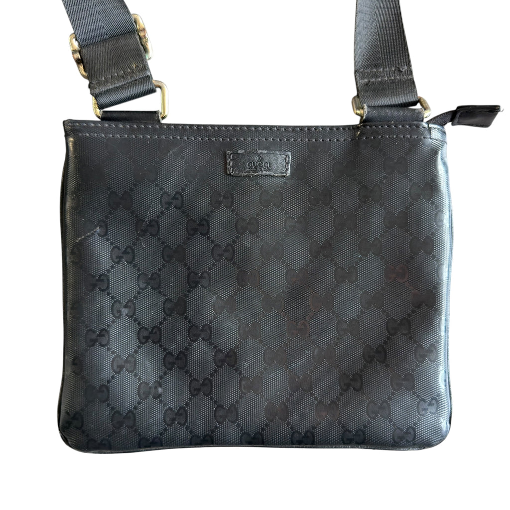 Gucci Black Nylon Imprimé Messenger Bag