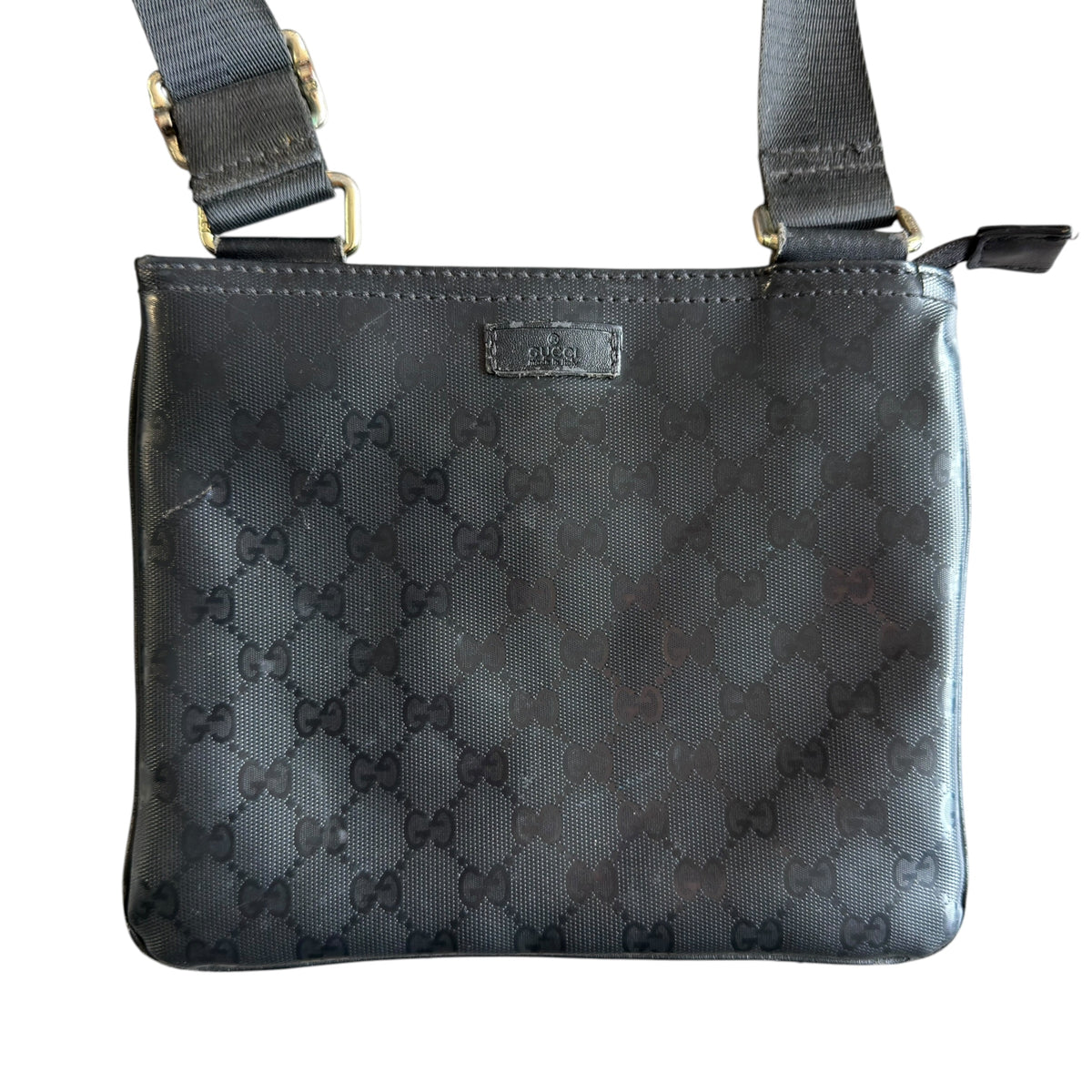 Gucci Black Nylon Imprimé Messenger Bag