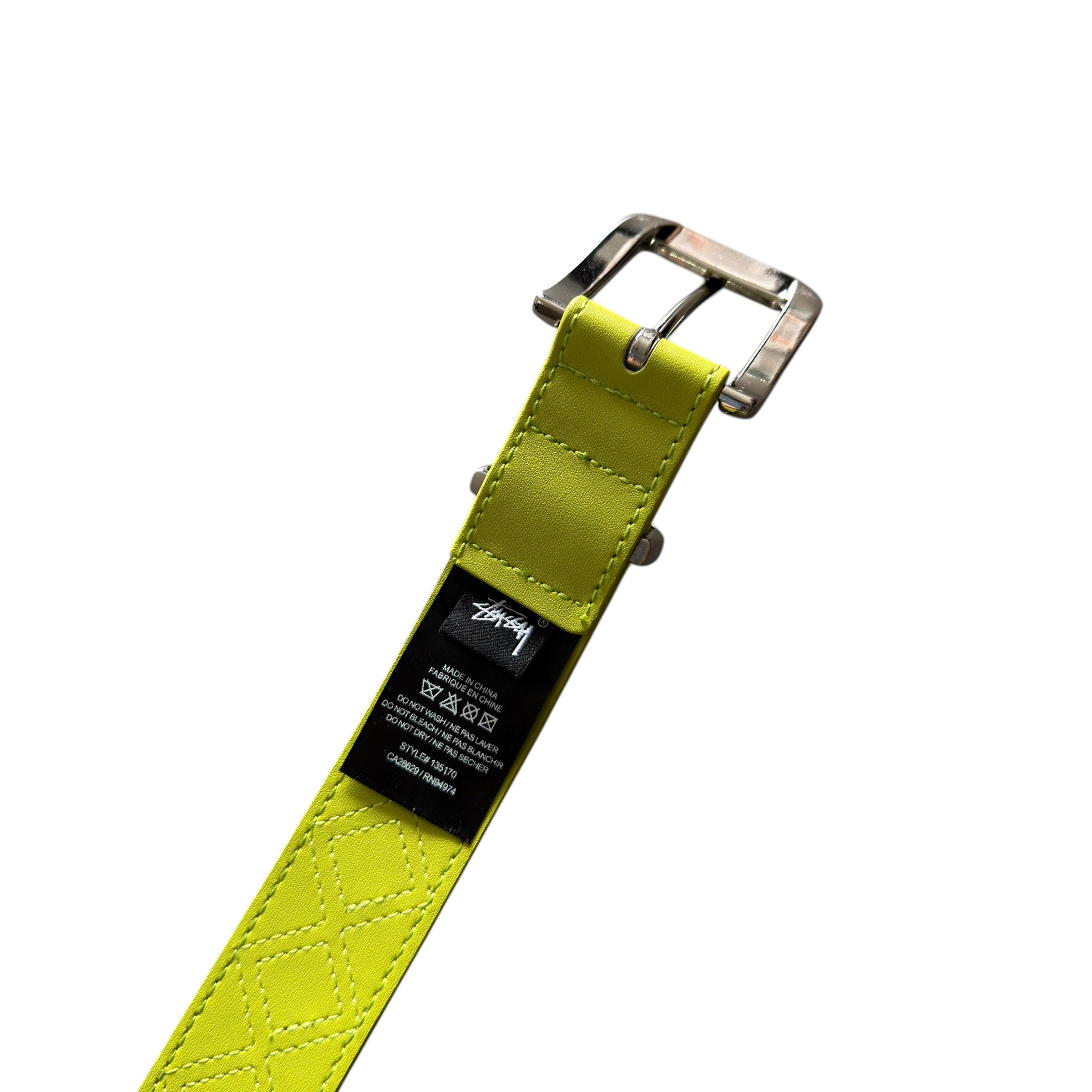 Stussy Argyle Green Stitch Leather Belt