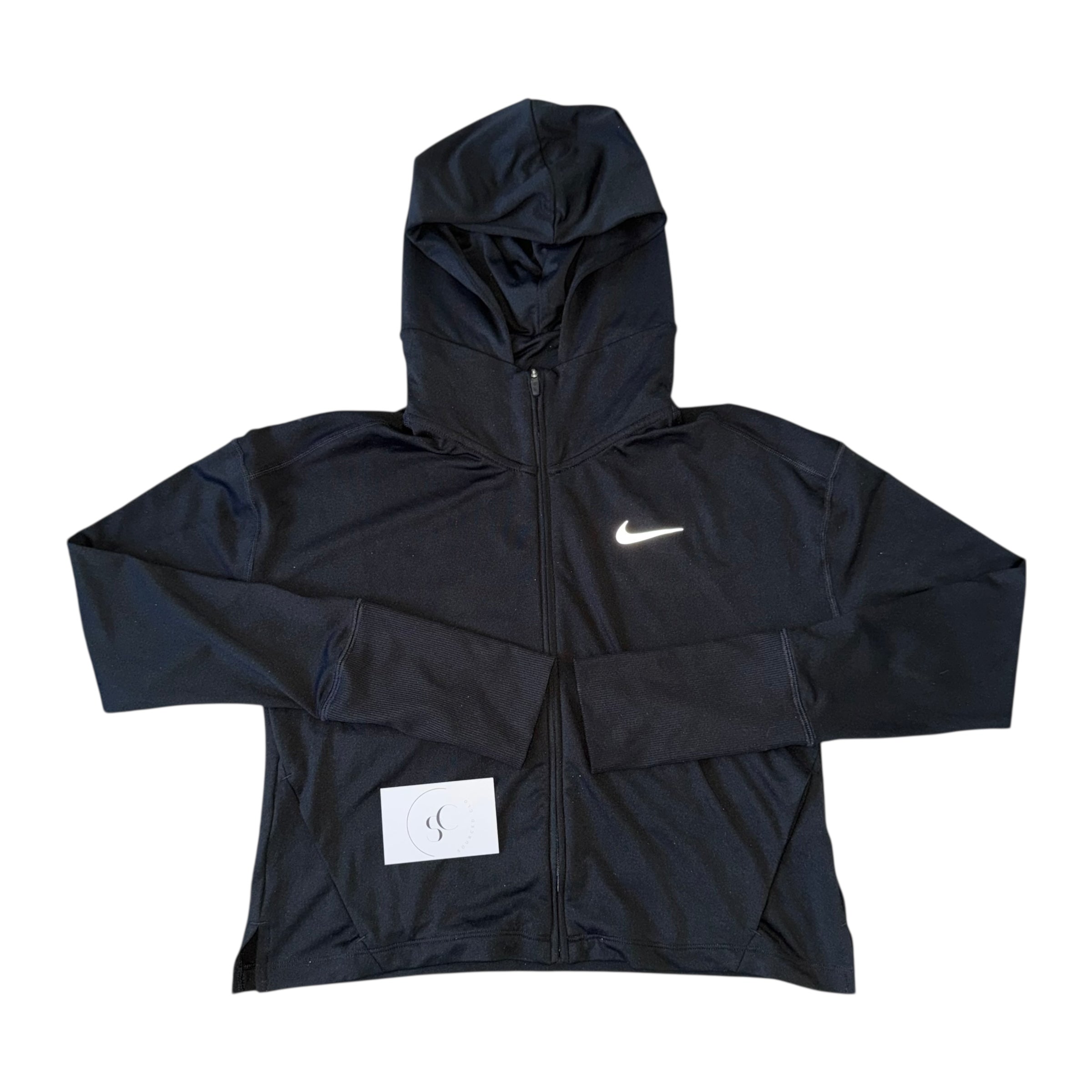Nike Black Dri Fit Zip Cropped Hoodie