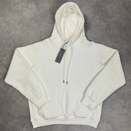 Dior White Oblique Towel Hoodie