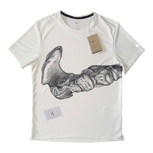 Nike White Division Print Miler T Shirt