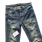 Amiri Dark Blue Distressed Jeans