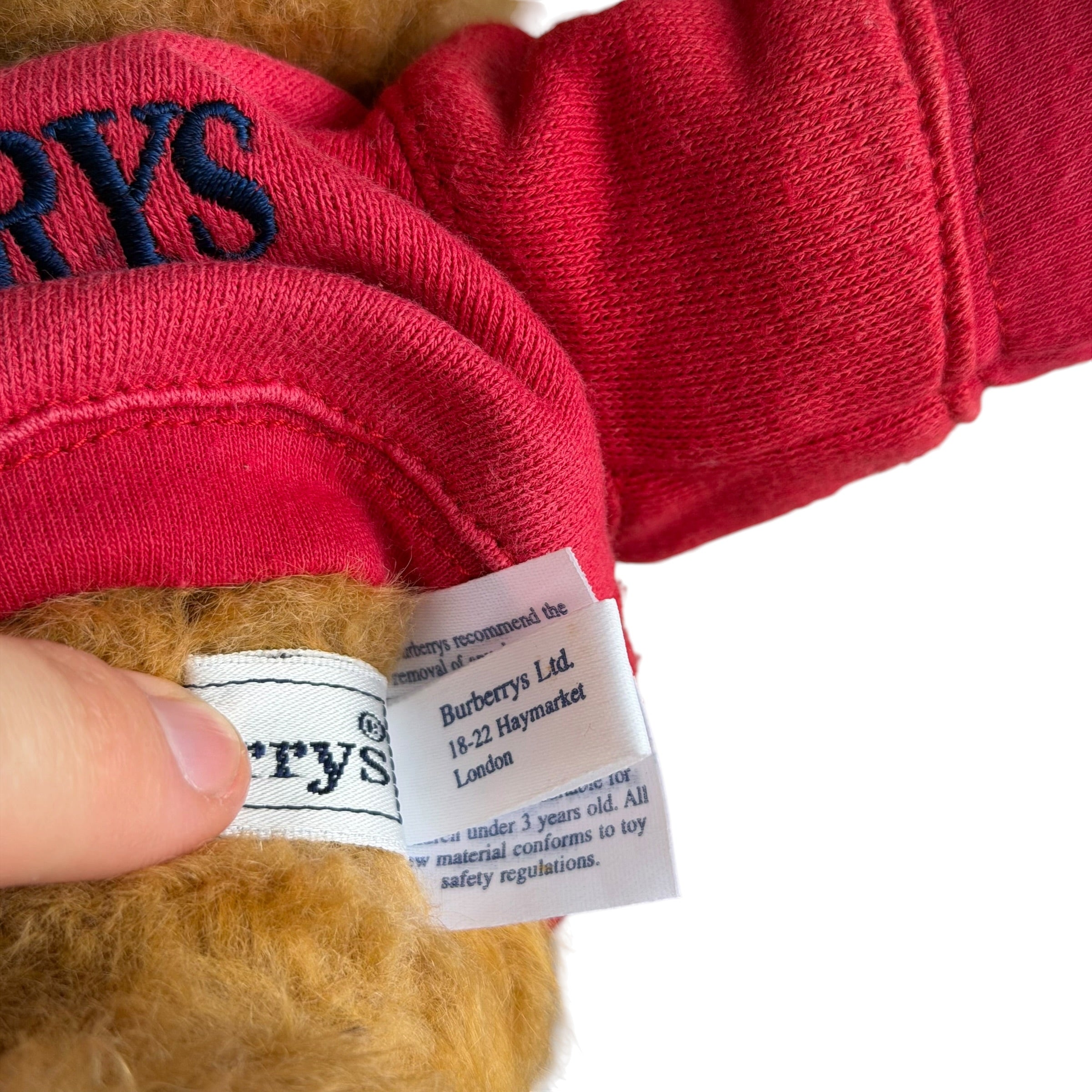 Vintage 90s Burberrys Plush Teddy Bear