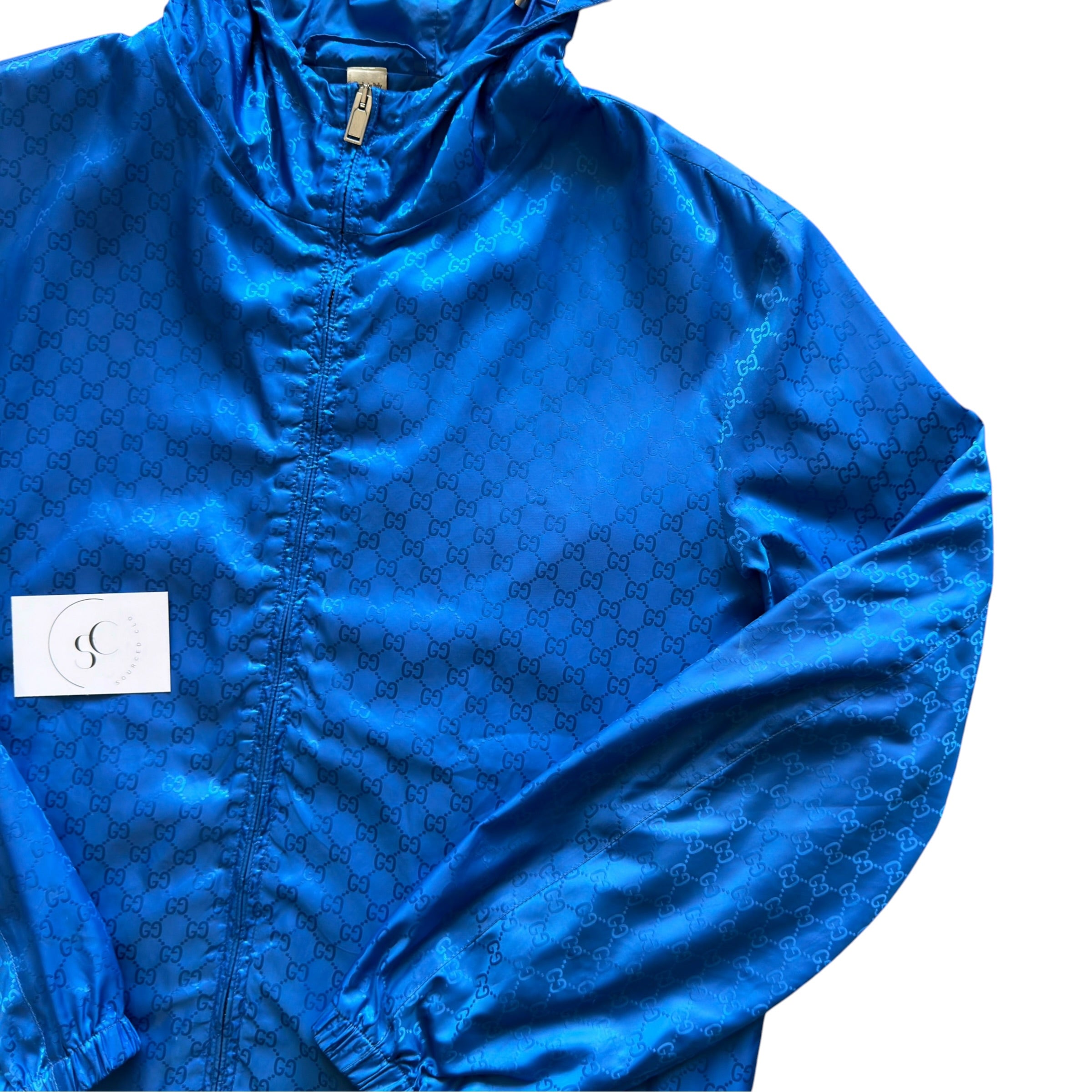 Gucci Blue Nylon Monogram Windbreaker