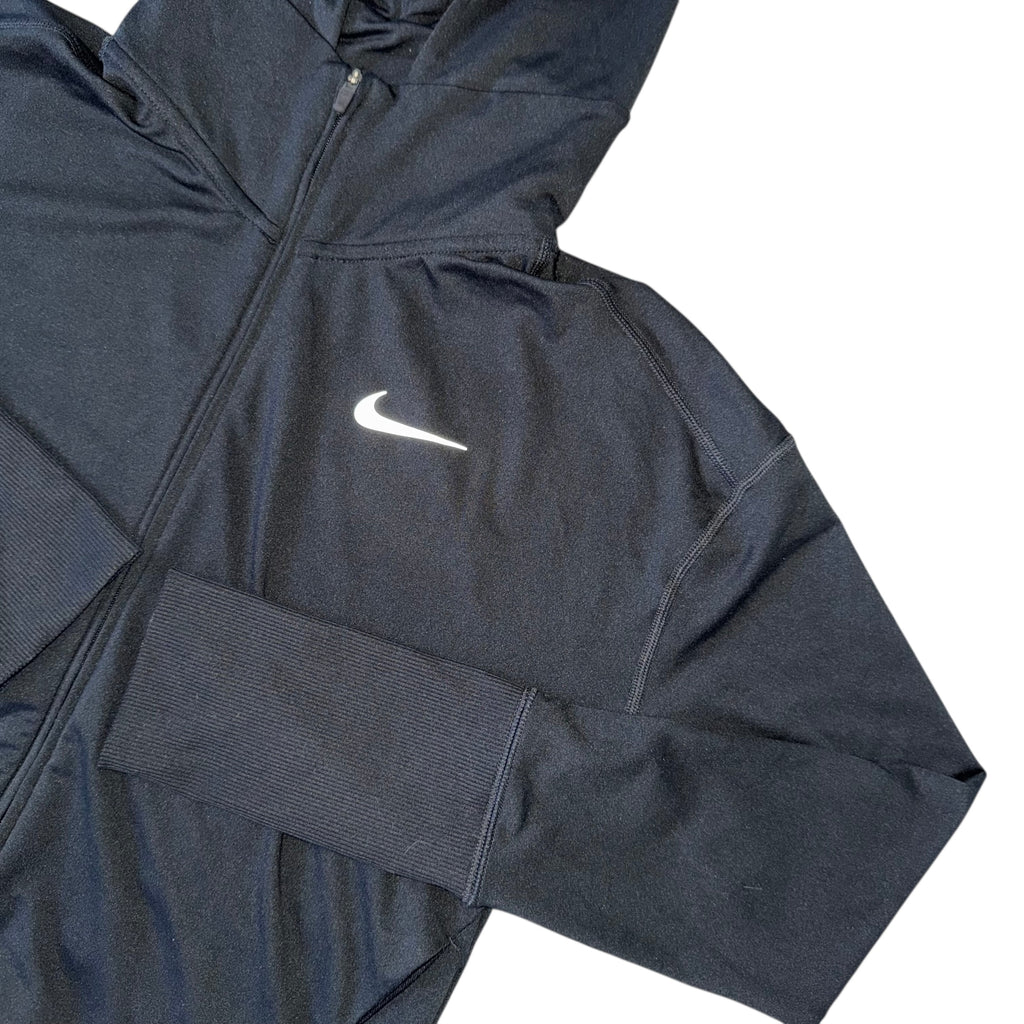 Nike Black Dri Fit Zip Cropped Hoodie