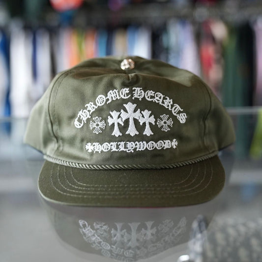 Chrome Hearts Triple Cross Olive Cap