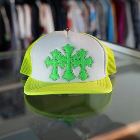 Chrome Hearts Neon Yellow Cross Patch Hat
