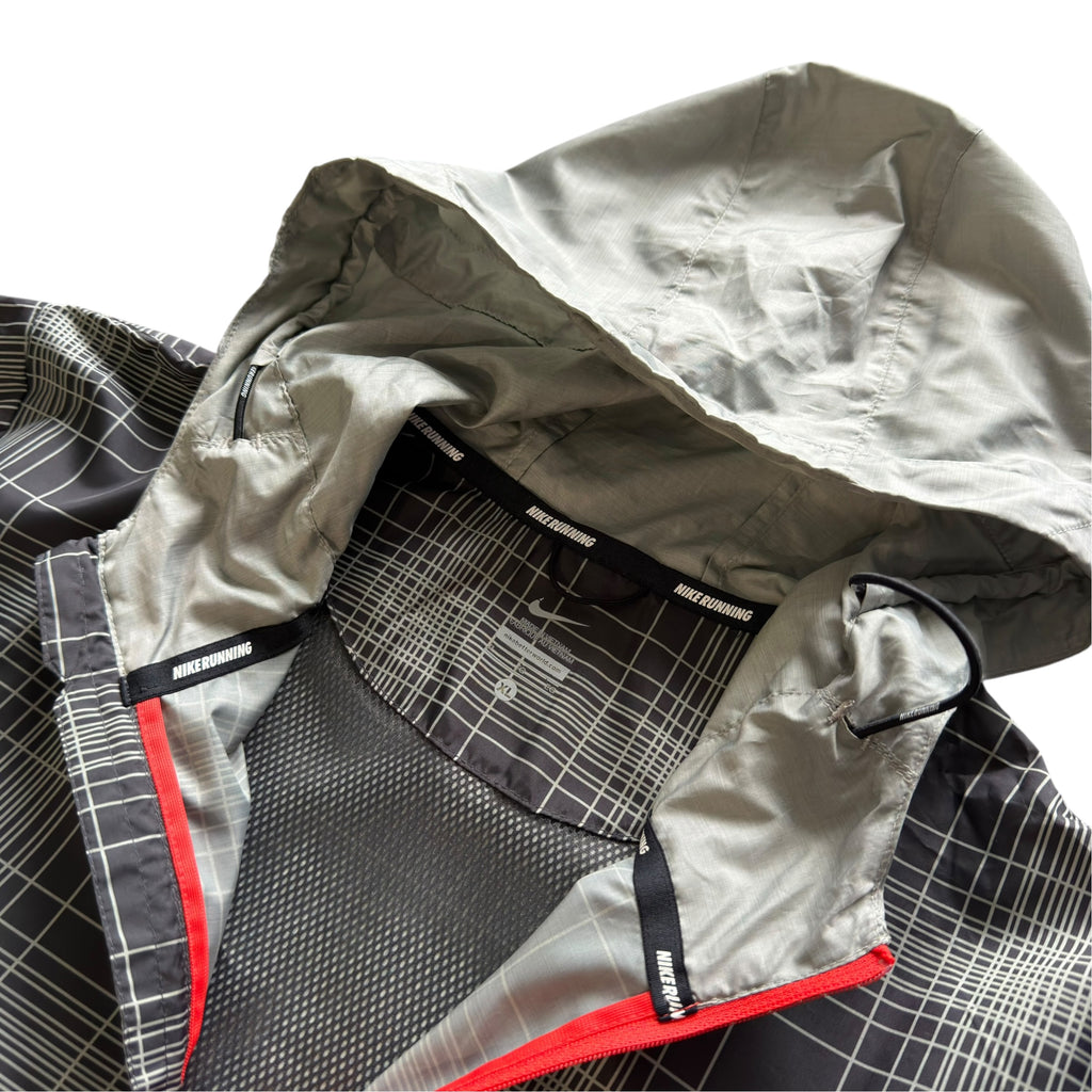 Nike Plaid Grey Running Windbreaker