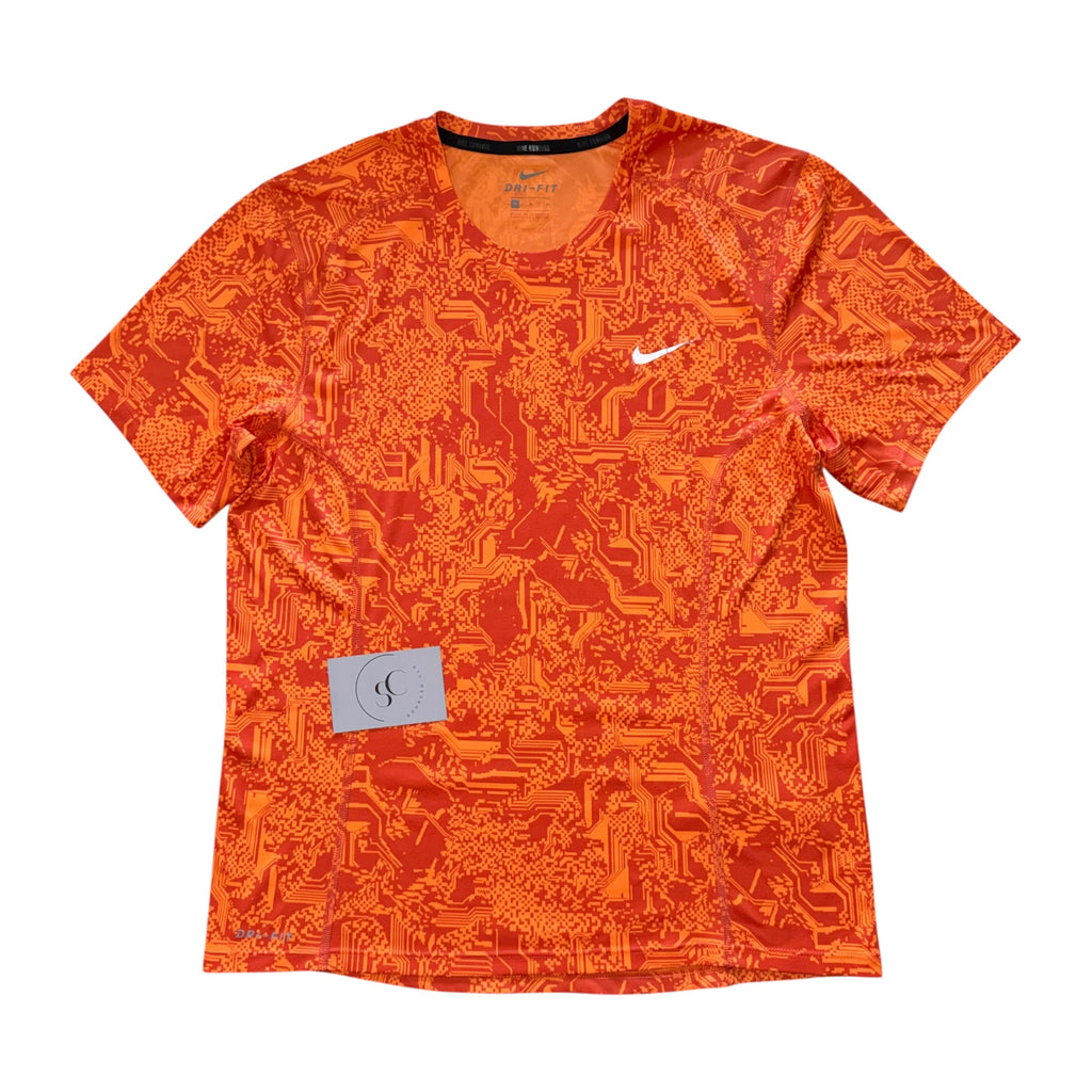 Nike Orange Digital Miler T Shirt