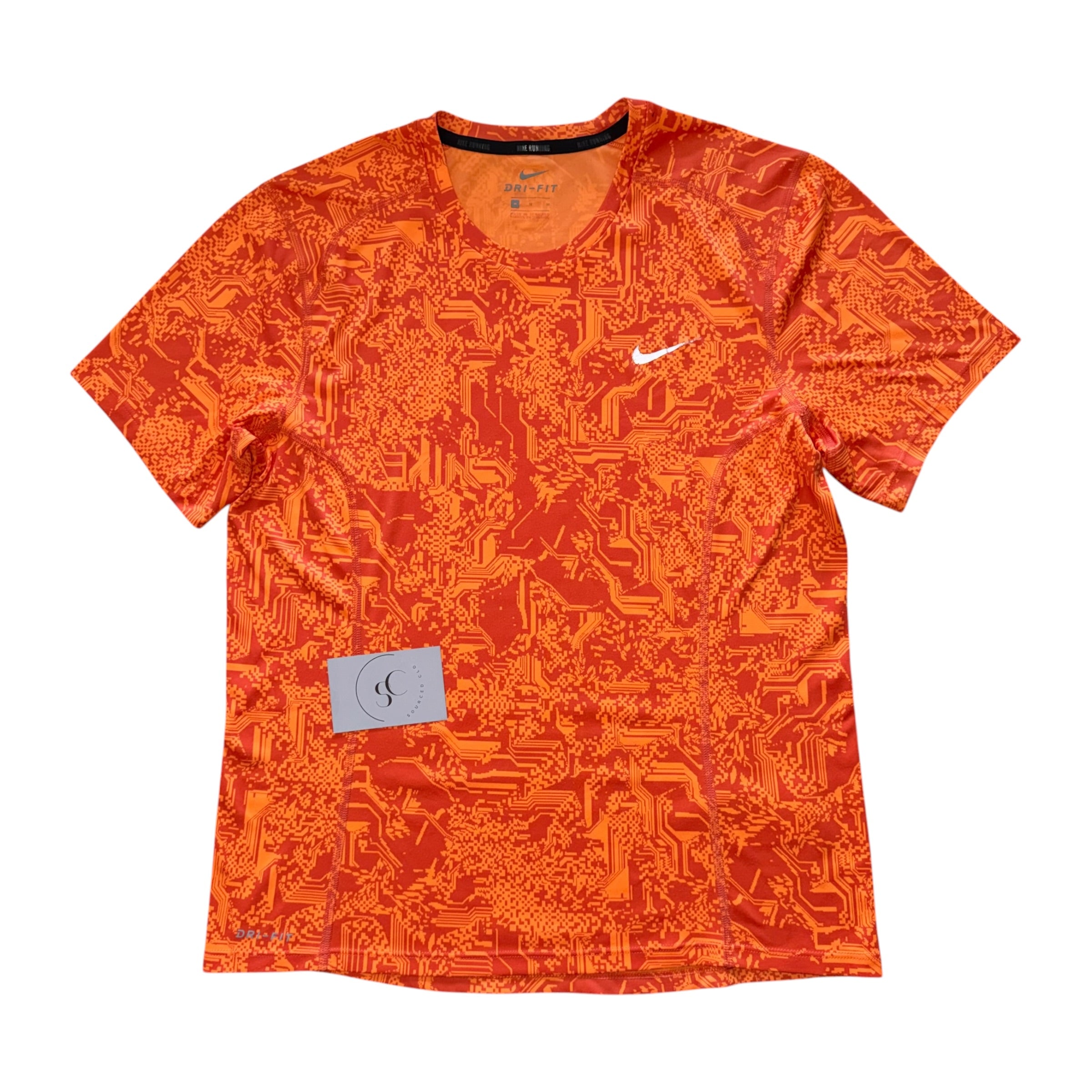 Nike Orange Digital Miler T Shirt