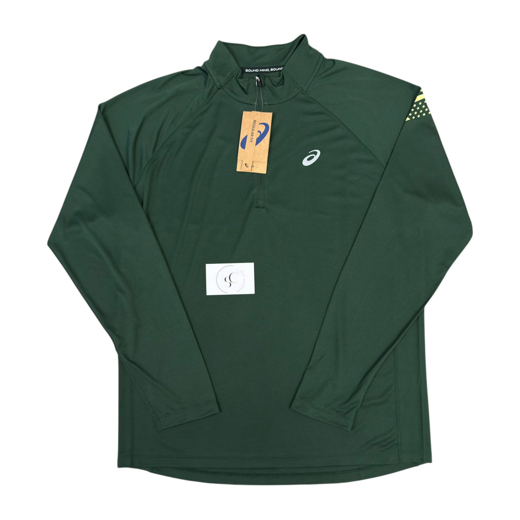 Asics Forest Green Icon Half Zip Sweatshirt