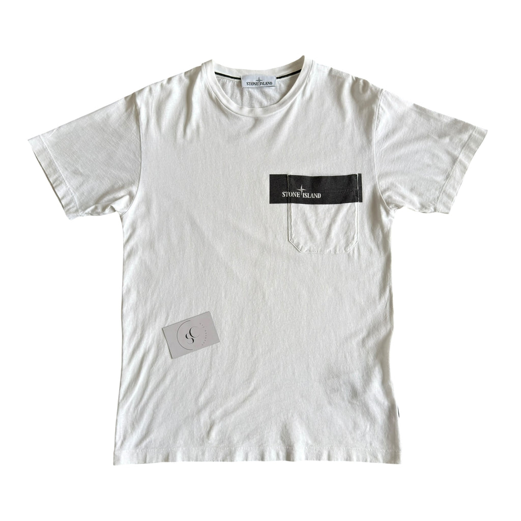 Stone Island Block White Logo Pocket T Shirt