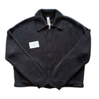Alo Heritage Black Knit Zip Jacket