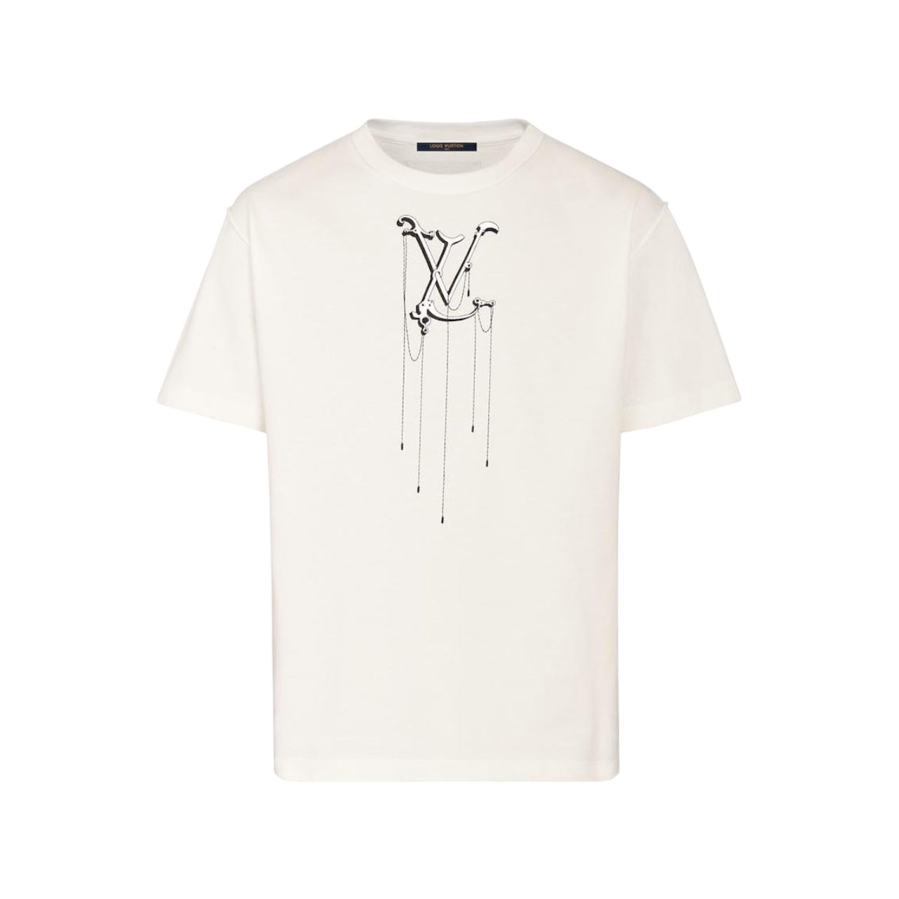 Louis Vuitton White & Black Pendant Logo T-Shirt