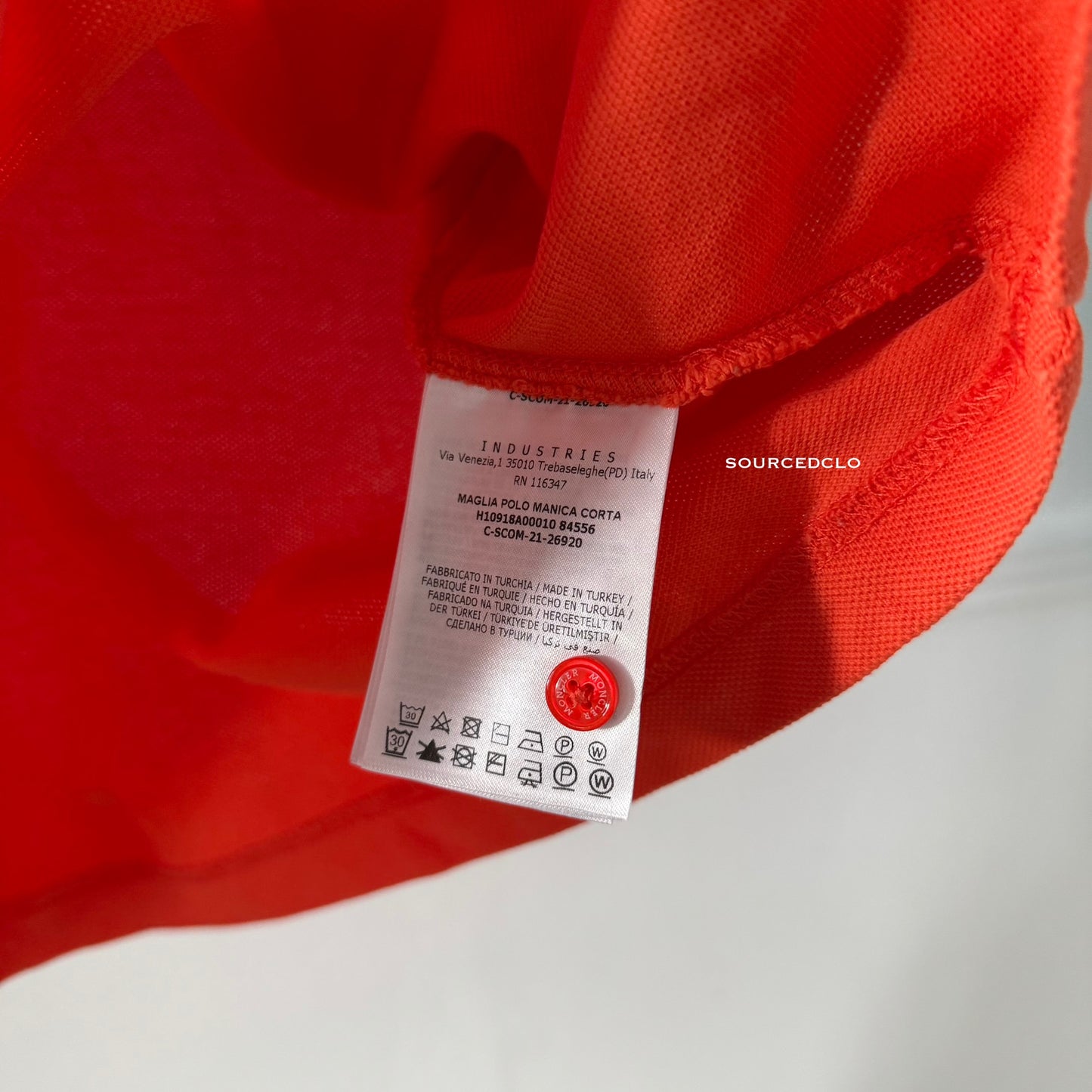 Moncler Orange Polo Shirt
