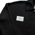 Alo Heritage Black Knit Zip Jacket