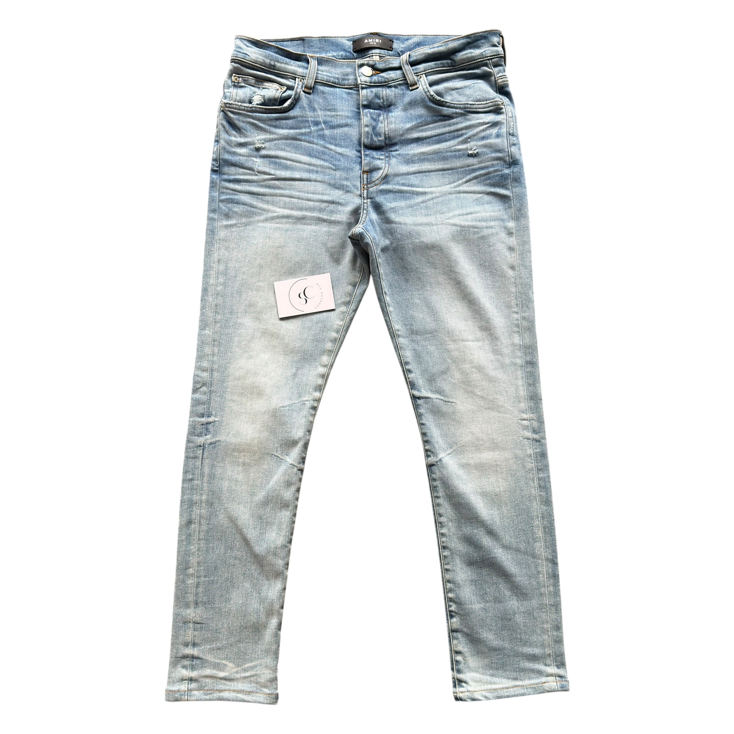 Amiri Light Blue Distressed Jeans