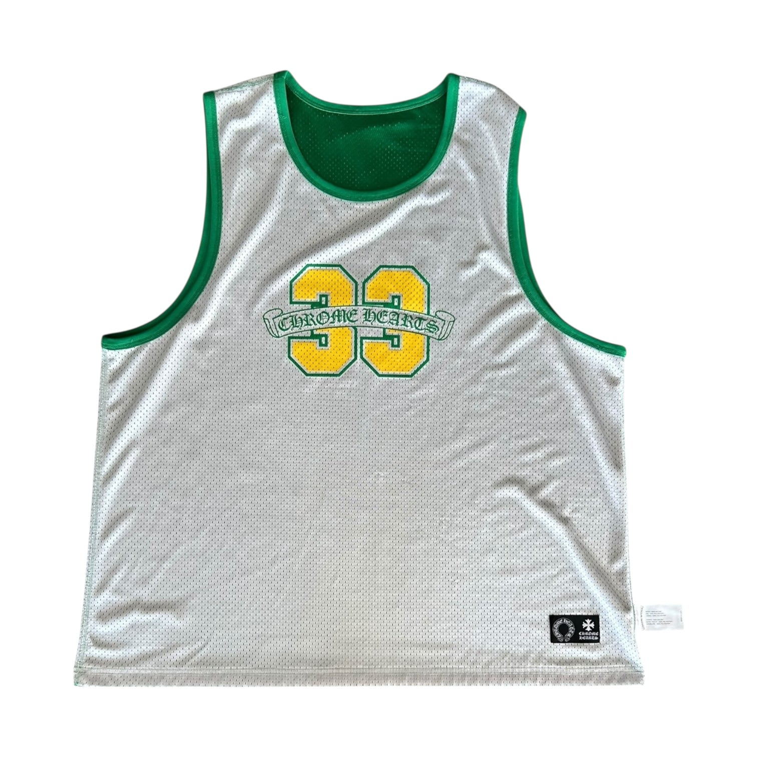 Chrome Hearts Green & White Logo Reversible Mesh Jersey